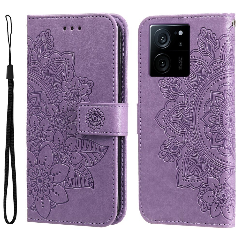 Étui en cuir Mandala Xiaomi 13T, violet