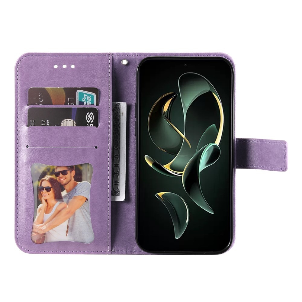 Étui en cuir Mandala Xiaomi 13T Pro, violet