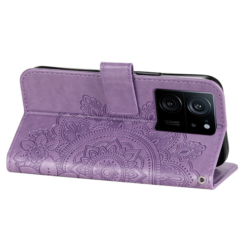 Étui en cuir Mandala Xiaomi 13T, violet