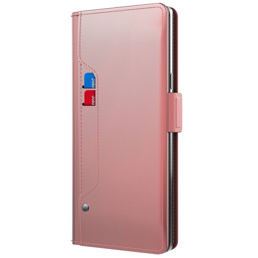 Étui portefeuille Miroir iPhone 15 Pro Max rose doré