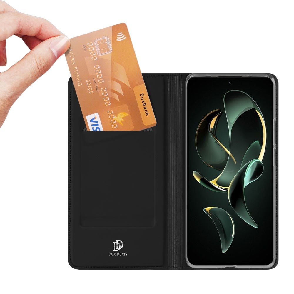 Étui portefeuille Skin Pro Series Xiaomi 13T, Noir