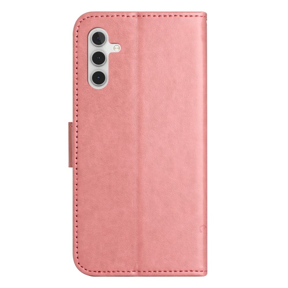 Étui en cuir à papillons pour Samsung Galaxy A05s, rose