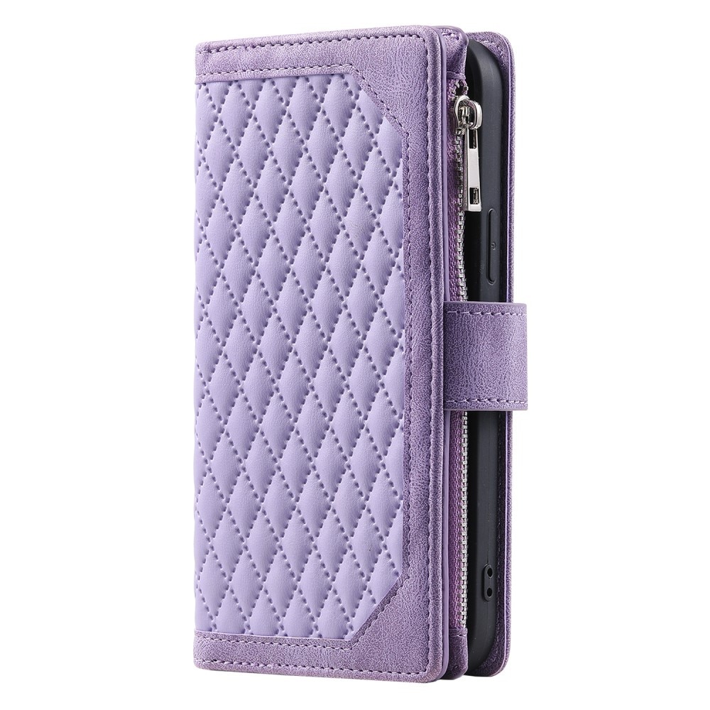 Étui portefeuille matelassée pour Samsung Galaxy A15, Violet