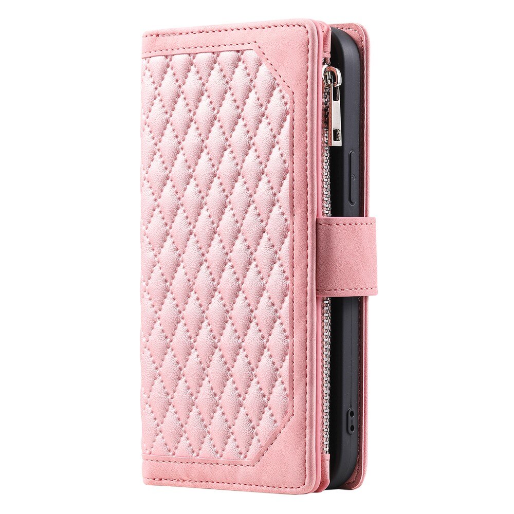 Étui portefeuille matelassée pour Samsung Galaxy A15, Rose