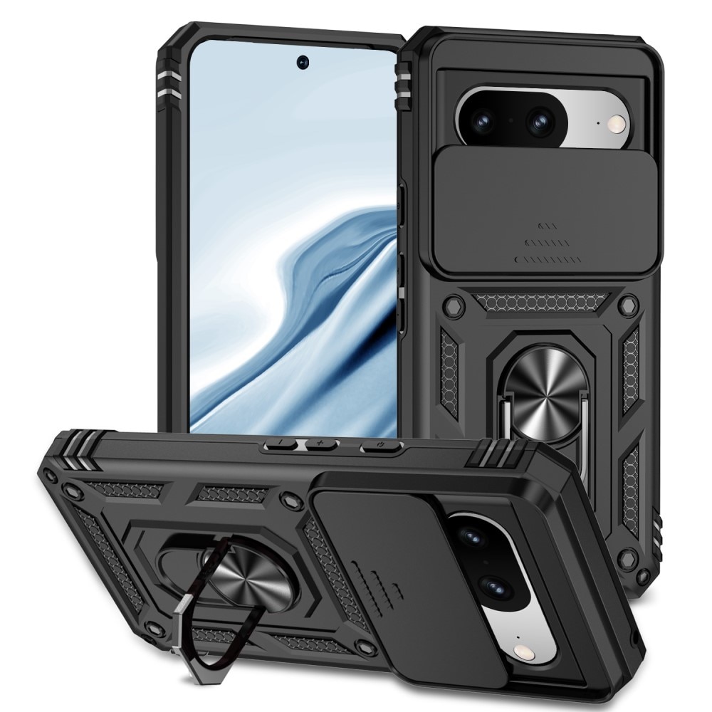 Coque Hybride Ring avec Protège Caméra Google Pixel 8, Noir