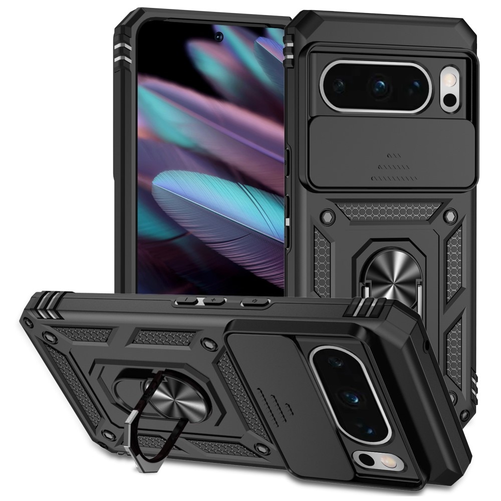Coque Hybride Ring avec Protège Caméra Google Pixel 8 Pro, Noir