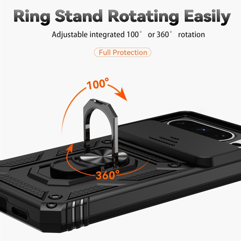 Coque Hybride Ring avec Protège Caméra Google Pixel 8 Pro, Noir