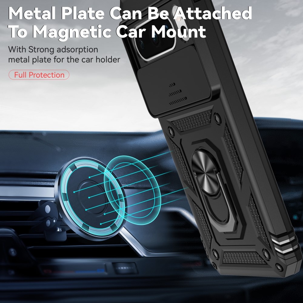 Coque Hybride Ring avec Protège Caméra Google Pixel 8 Pro, Noir