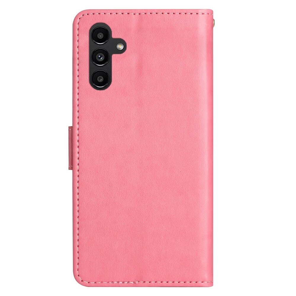 Étui en cuir à papillons pour Samsung Galaxy A25, Rose