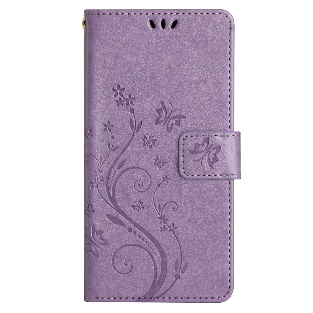 Étui en cuir à papillons pour Samsung Galaxy A25, Violet