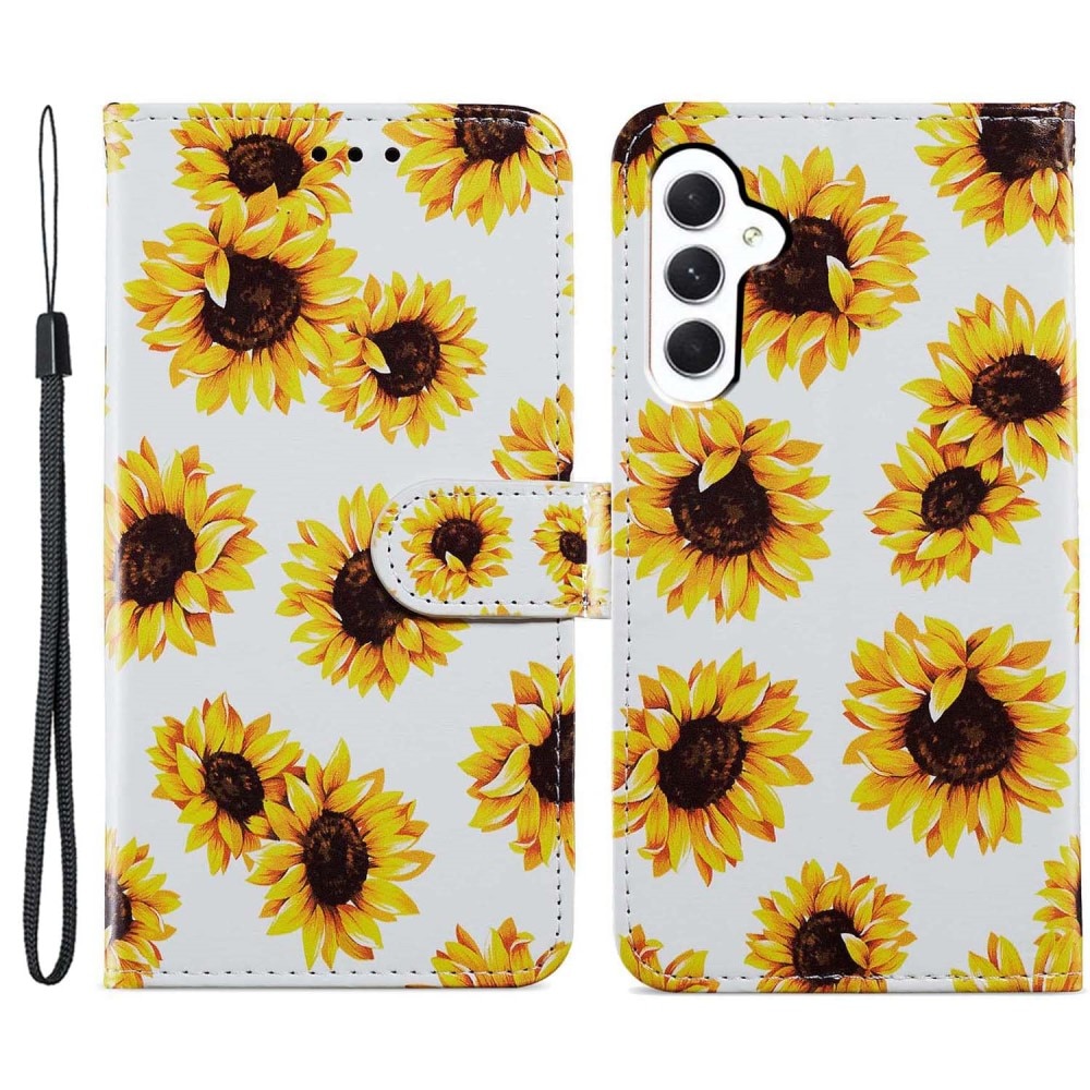 Coque portefeuille Samsung Galaxy A15, tournesol