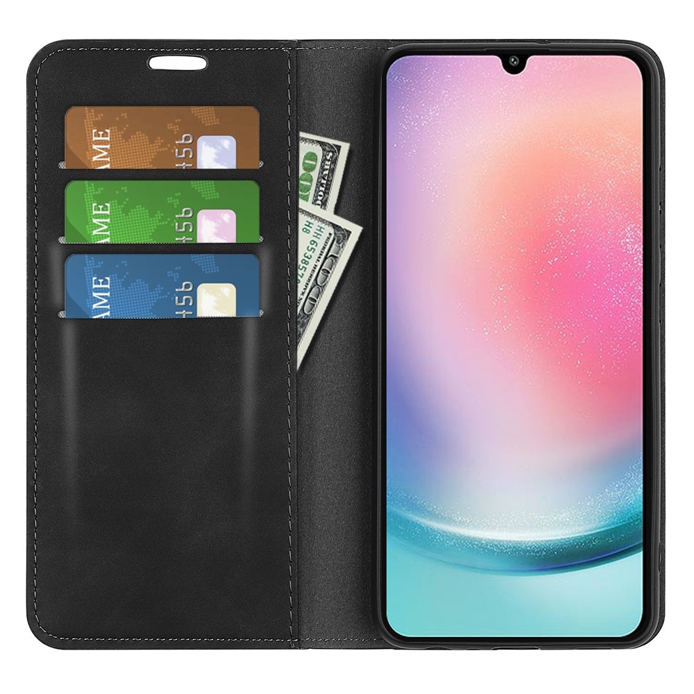Coque portefeuille mince Samsung Galaxy A25, Noir