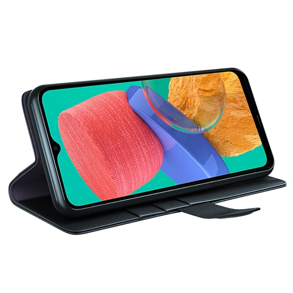 Étui en cuir veritable Motorola Moto G54, Noir