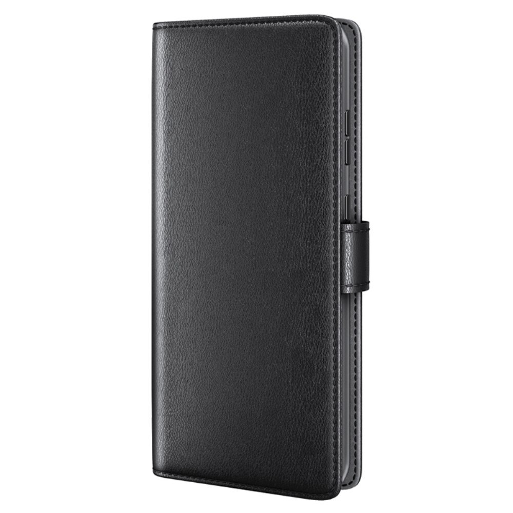 Étui en cuir veritable Motorola Moto G54, Noir