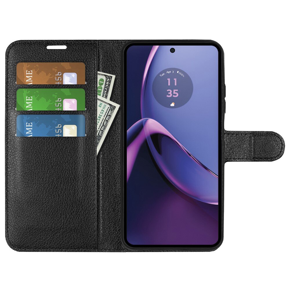 Coque portefeuille Motorola Moto G84, Noir
