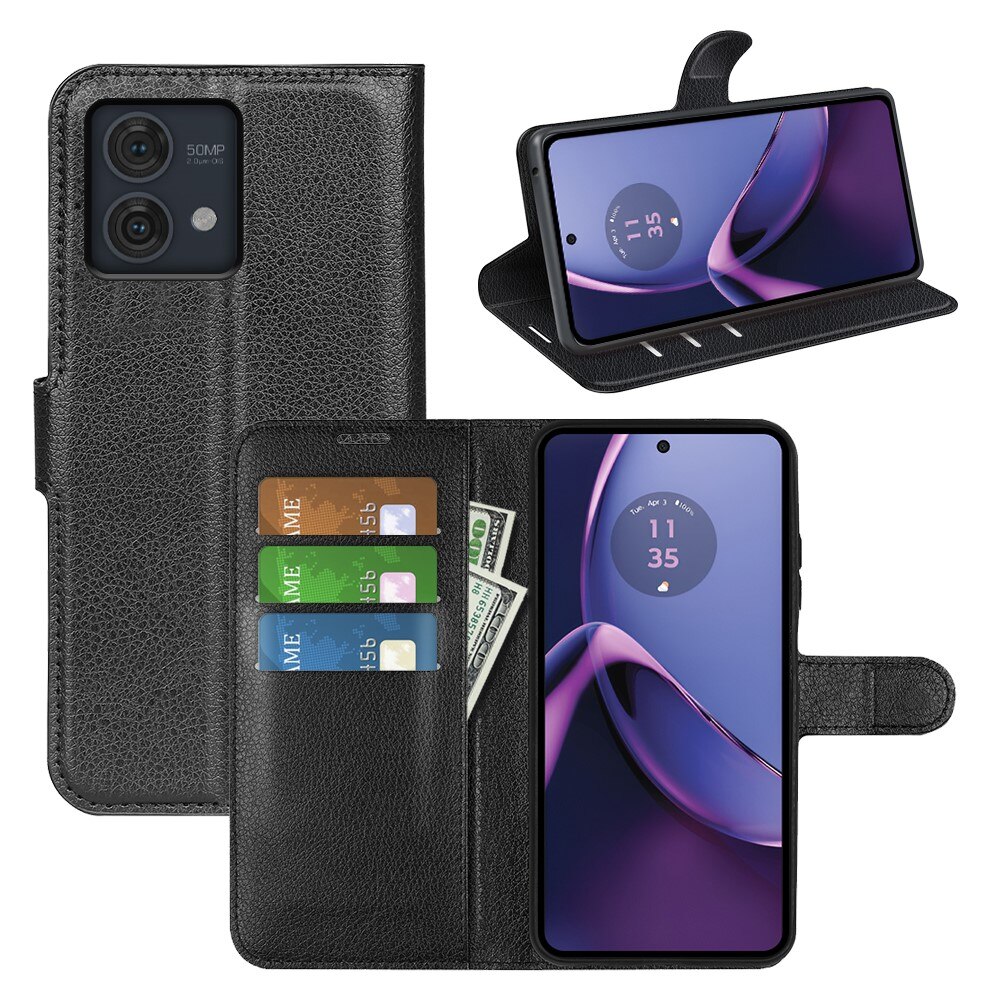 Coque portefeuille Motorola Moto G84, noir