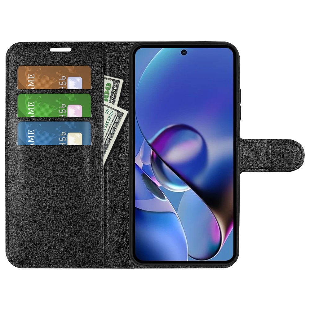 Coque portefeuille Motorola Moto G54, Noir