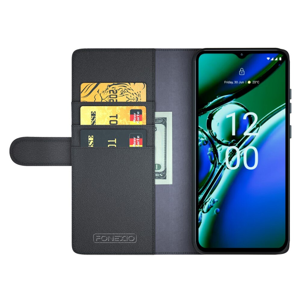 Étui en cuir veritable  Nokia G42, Noir