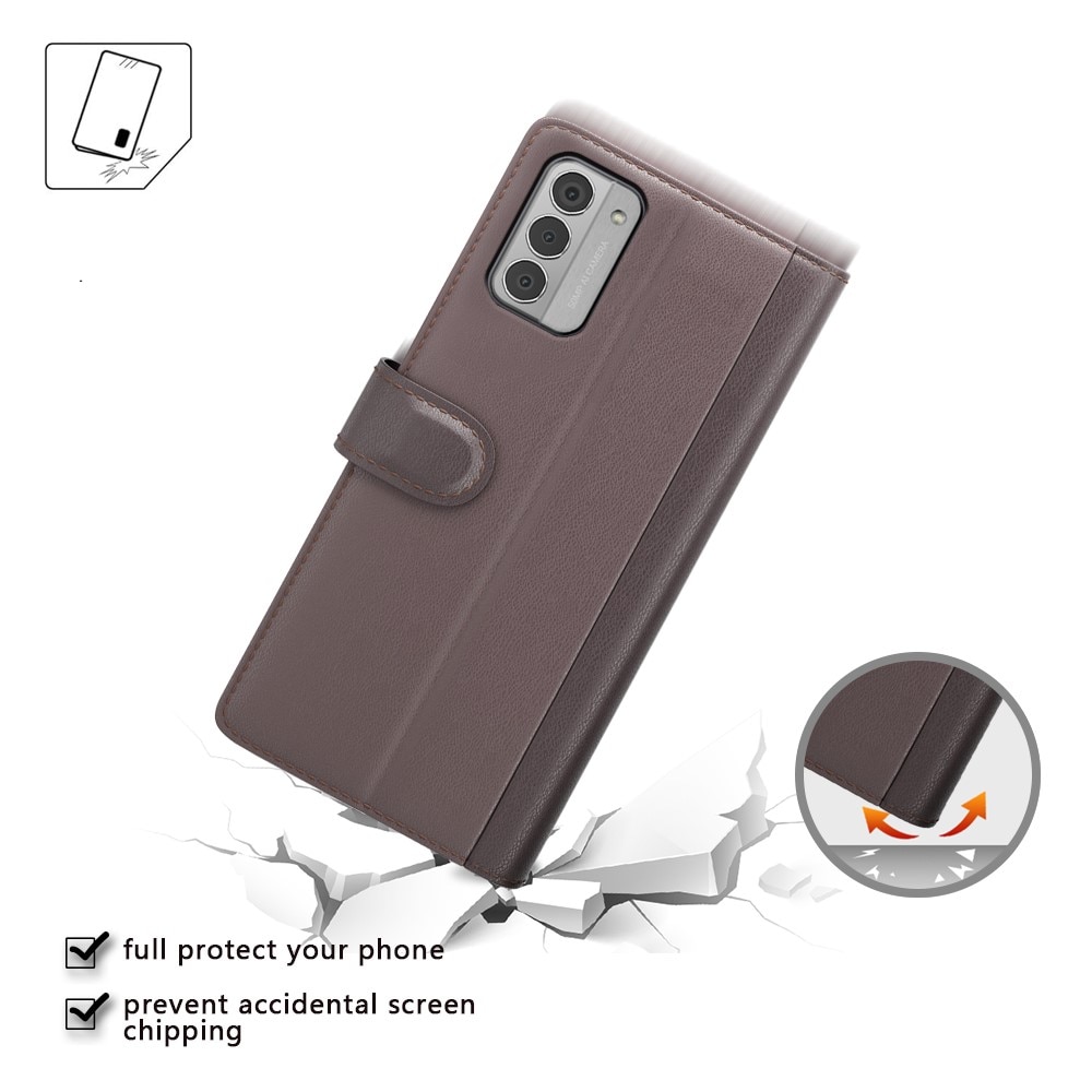 Étui en cuir veritable  Nokia G42, Marron