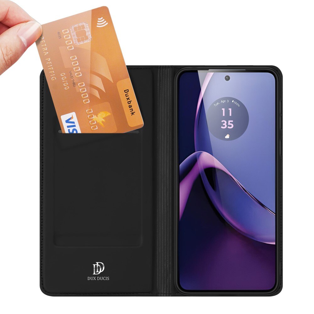 Étui portefeuille Skin Pro Series Motorola Moto G84, Noir
