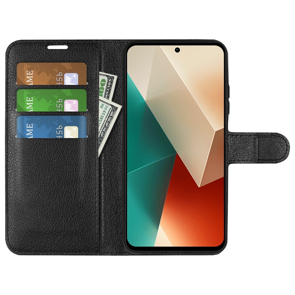 Coque portefeuille Xiaomi Redmi Note 13, Noir