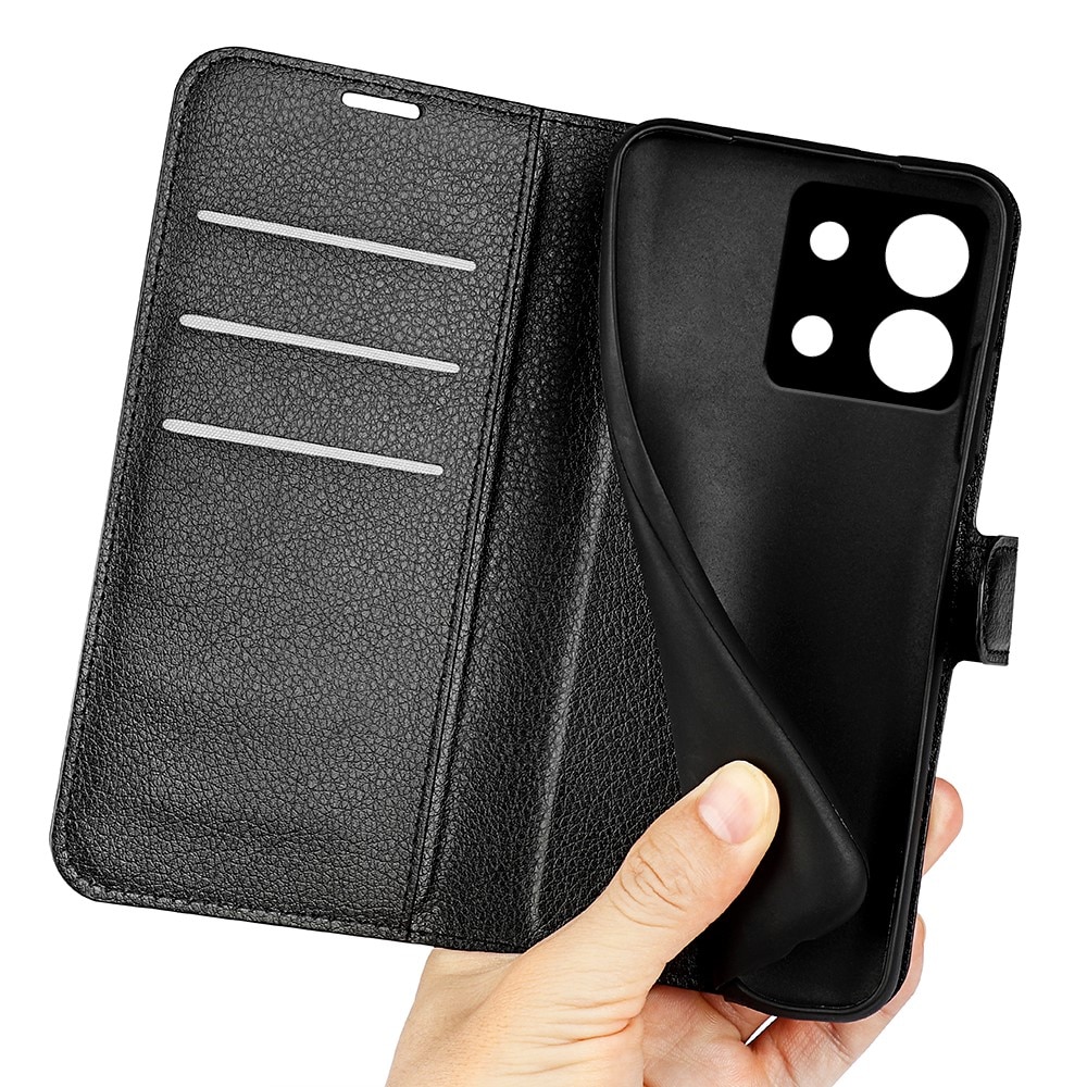 Coque portefeuille Xiaomi Redmi Note 13, noir