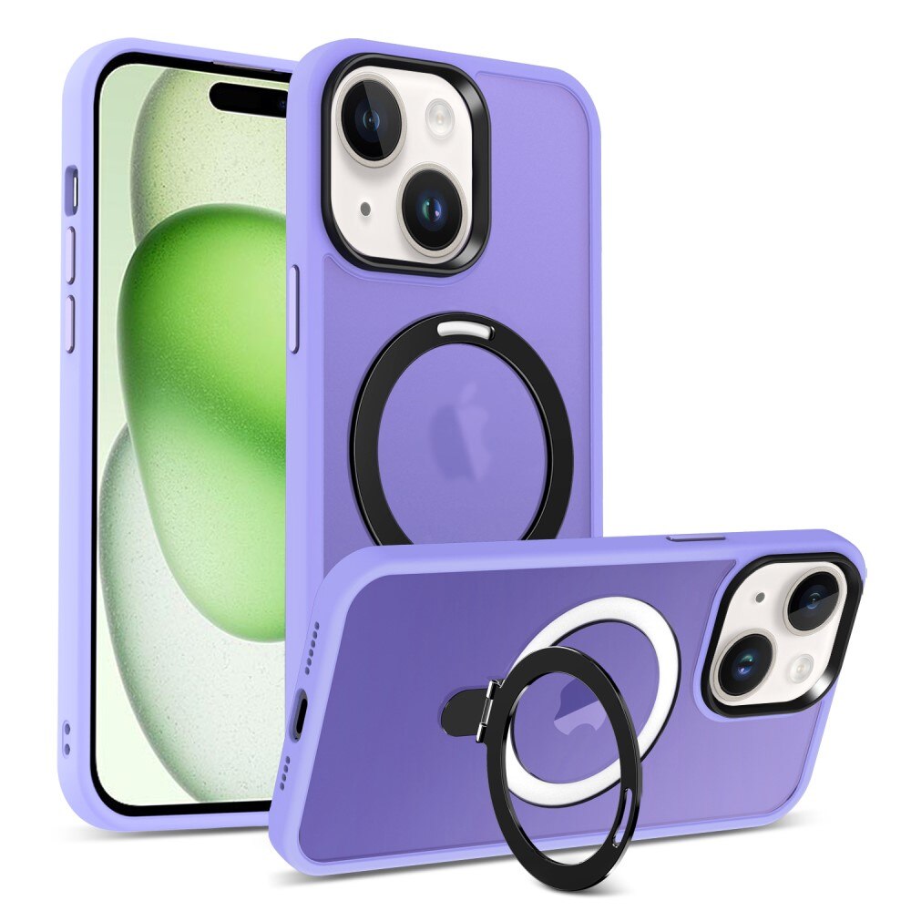 Coque hybride MagSafe Ring iPhone 15 Plus, violet