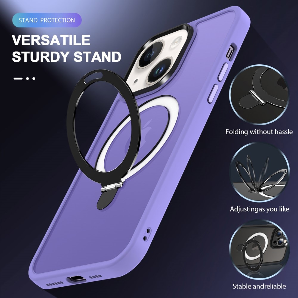 Coque hybride MagSafe Ring iPhone 15 Plus, violet