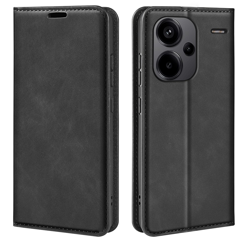 Coque portefeuille mince Xiaomi Redmi Note 13 Pro Plus, noir