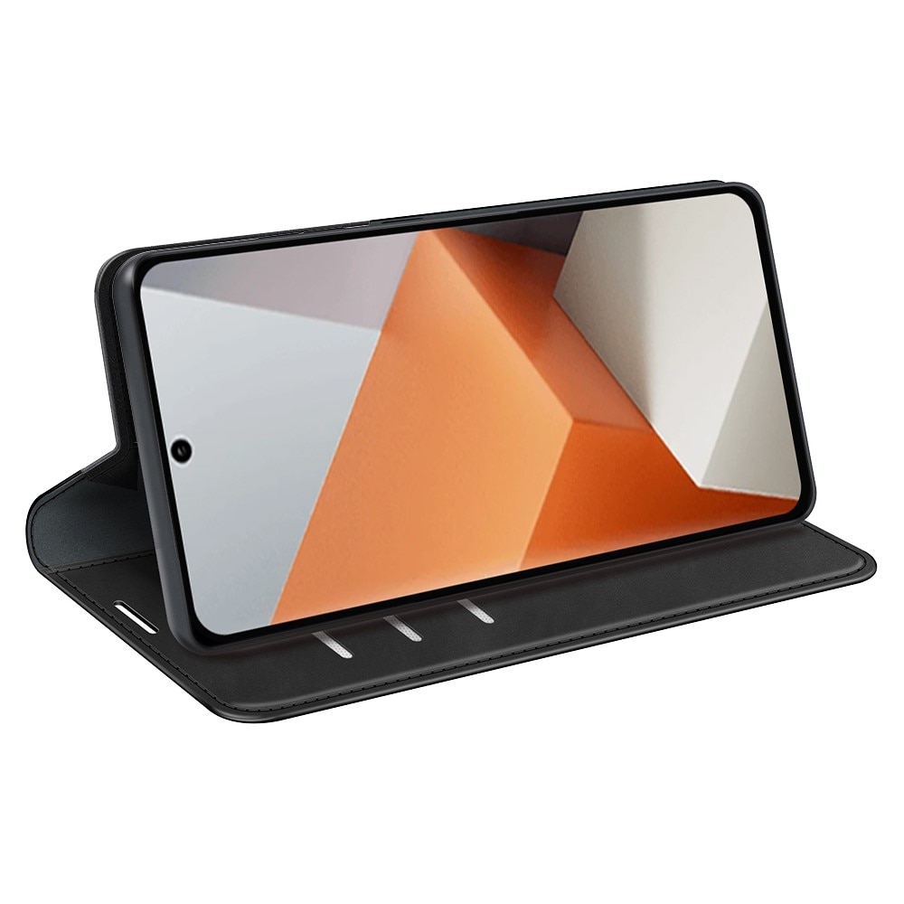 Coque portefeuille mince Xiaomi Redmi Note 13 Pro Plus, Noir