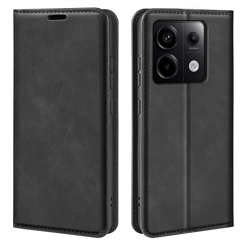 Coque portefeuille mince Xiaomi Redmi Note 13 Pro, noir