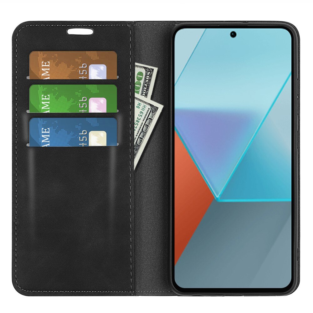 Coque portefeuille mince Xiaomi Redmi Note 13 Pro, Noir