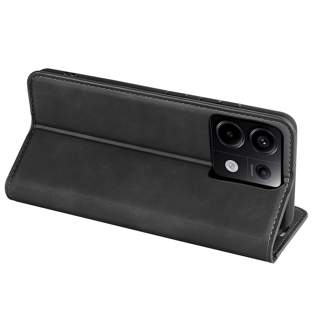 Coque portefeuille mince Xiaomi Redmi Note 13 Pro, noir