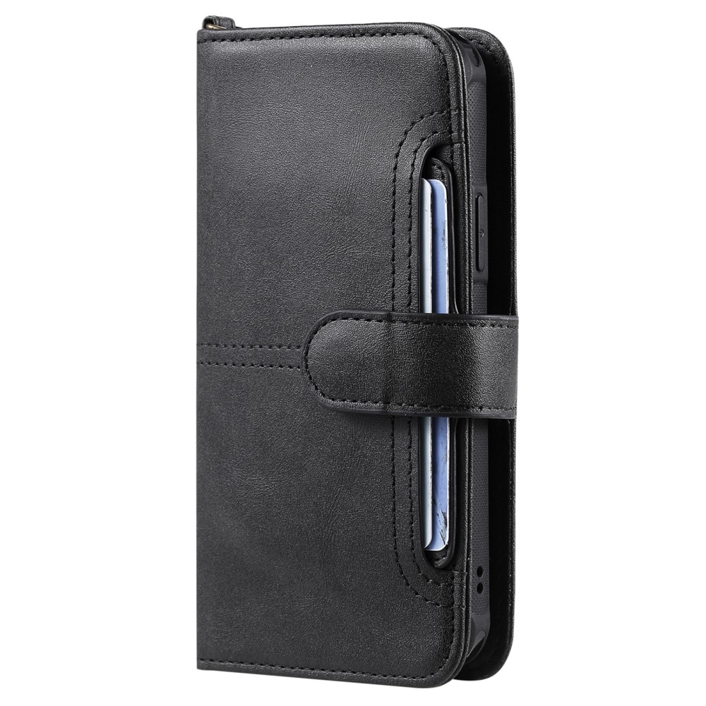 Magnet Leather Wallet iPhone 15 Pro Max noir
