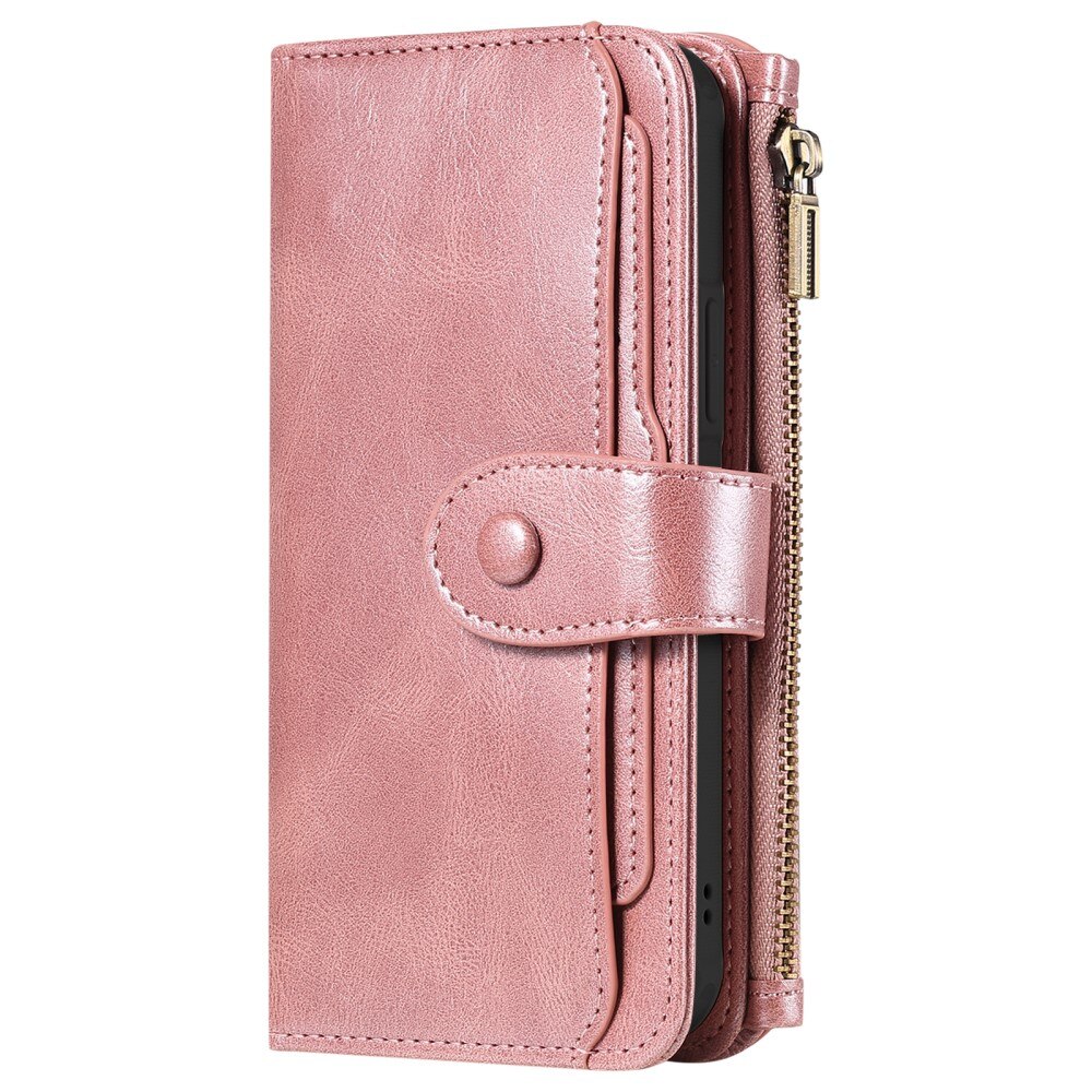 Magnet Leather Multi Wallet iPhone 15, rose