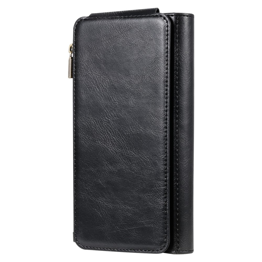 Magnet Leather Multi Wallet iPhone 15 Pro Max, noir