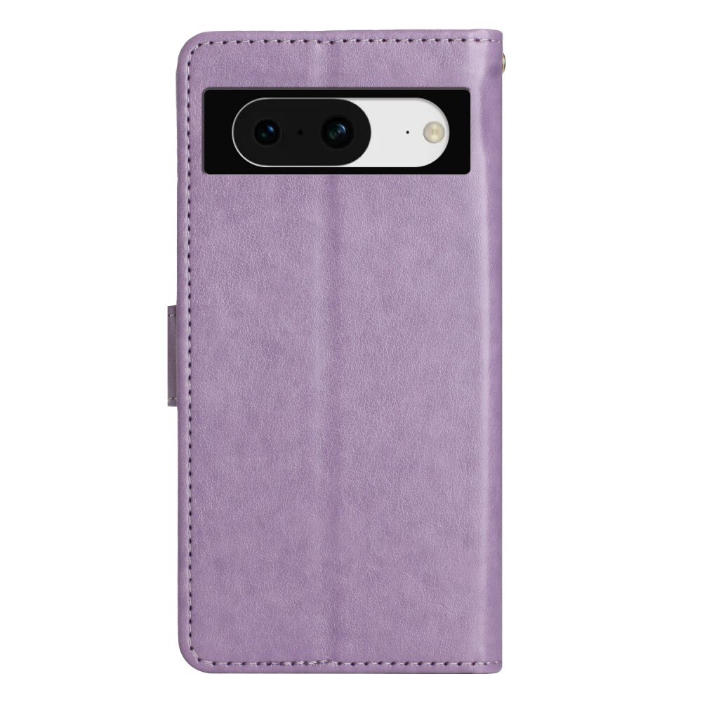 Étui en cuir à papillons pour Google Pixel 8, Violet