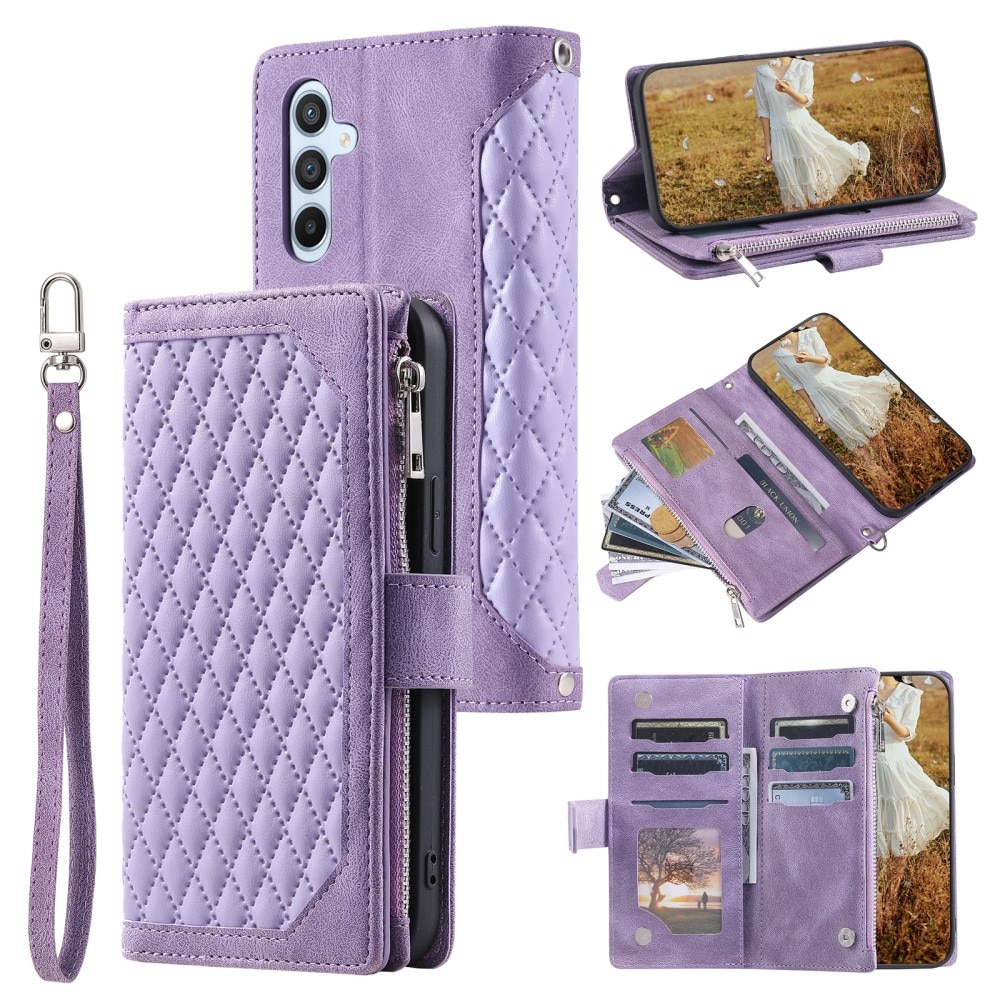 Étui portefeuille matelassée pour Samsung Galaxy S24, violet