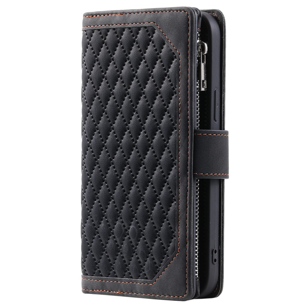 Étui portefeuille matelassée pour Samsung Galaxy S24, noir