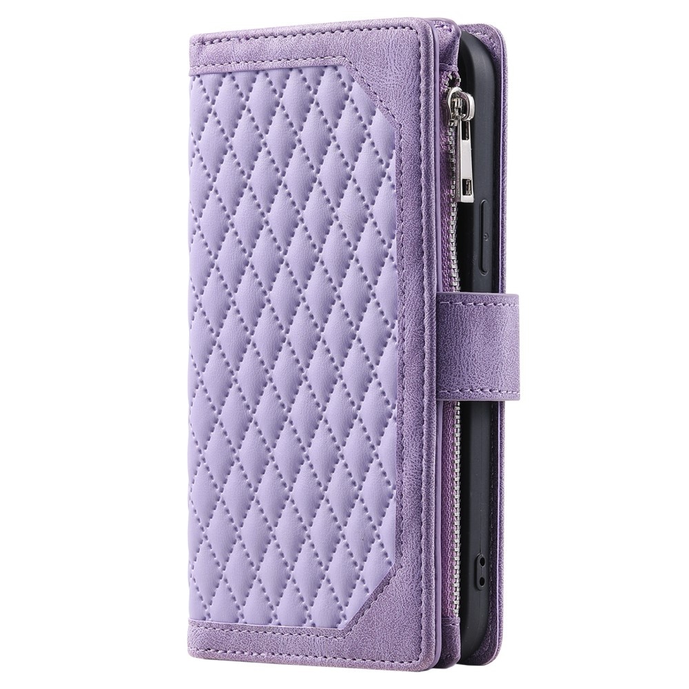 Étui portefeuille matelassée pour Samsung Galaxy S24 Plus, violet