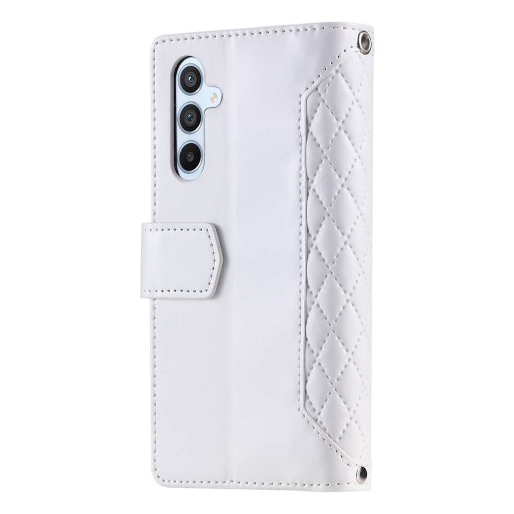 Étui portefeuille matelassée pour Samsung Galaxy S24 Plus, Blanc