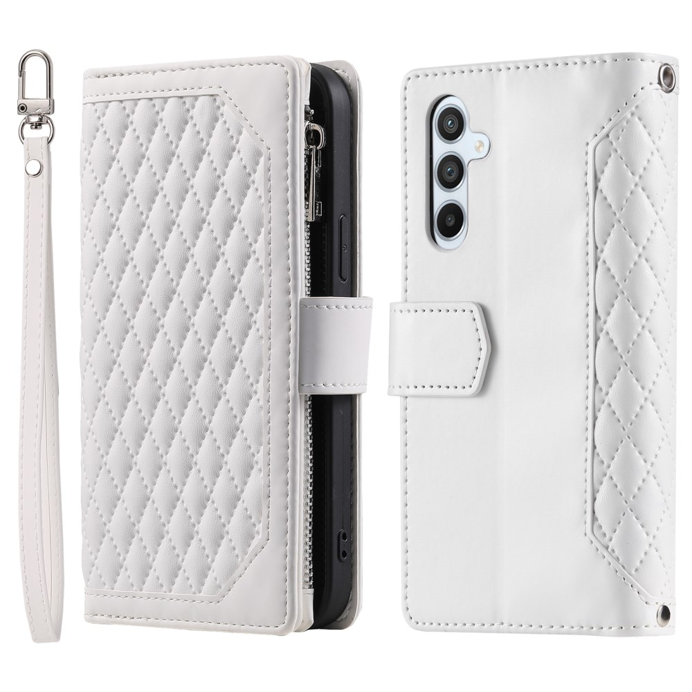 Étui portefeuille matelassée pour Samsung Galaxy S24 Plus, blanc
