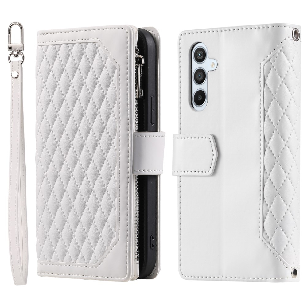 Étui portefeuille matelassée pour Samsung Galaxy S24 Plus, Blanc