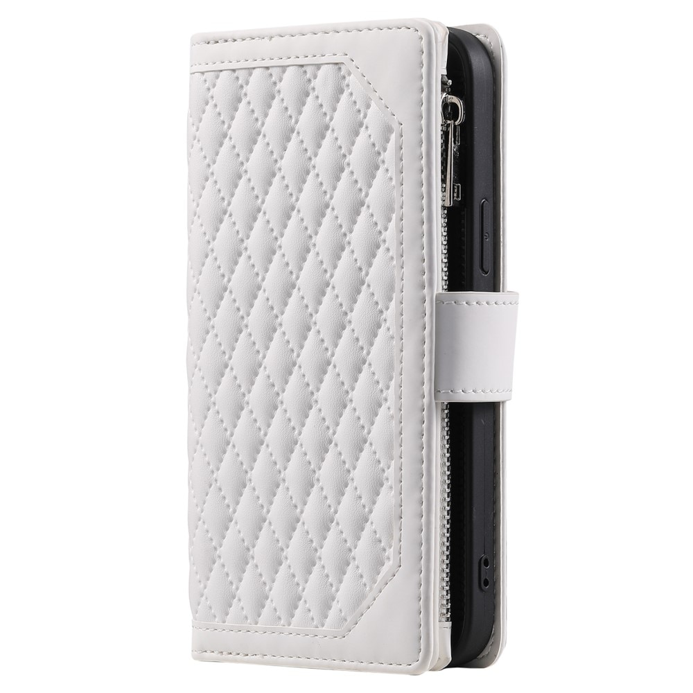 Étui portefeuille matelassée pour Samsung Galaxy S24 Plus, blanc
