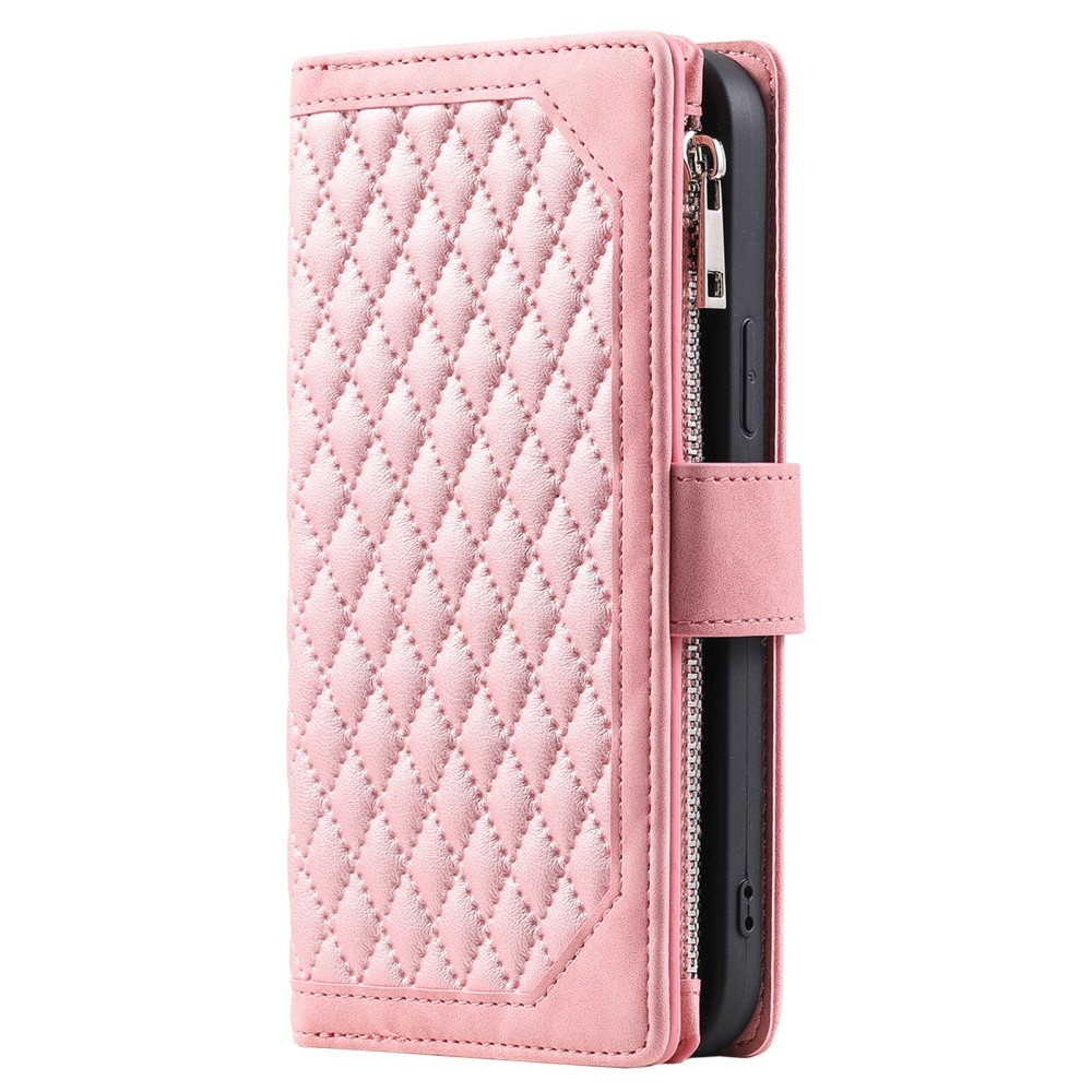 Étui portefeuille matelassée pour Samsung Galaxy S24 Ultra, rose