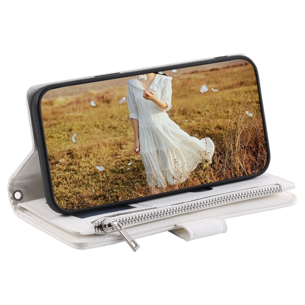 Étui portefeuille matelassée pour Samsung Galaxy S24 Ultra, Blanc