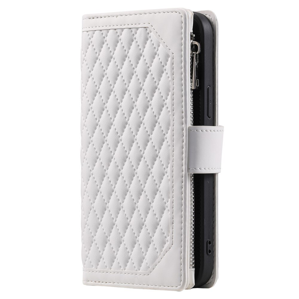 Étui portefeuille matelassée pour Samsung Galaxy S24 Ultra, Blanc