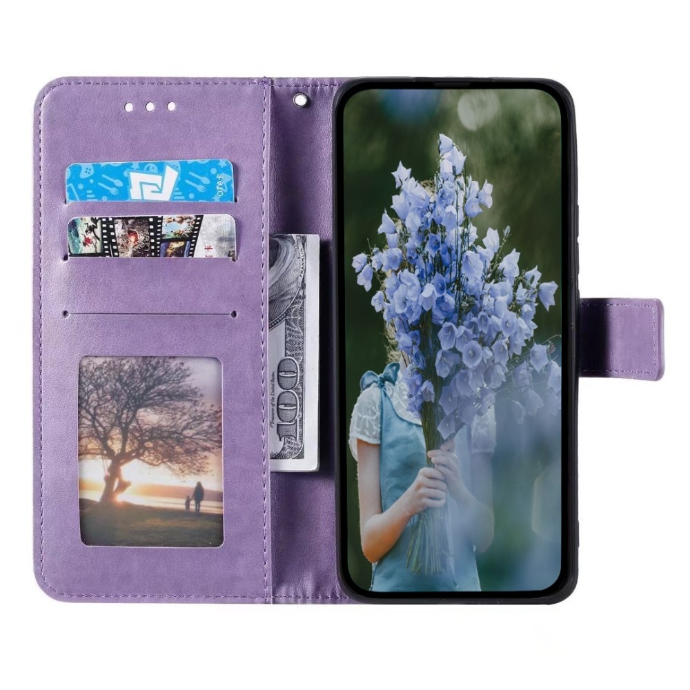 Étui en cuir Mandala Samsung Galaxy S24, violet