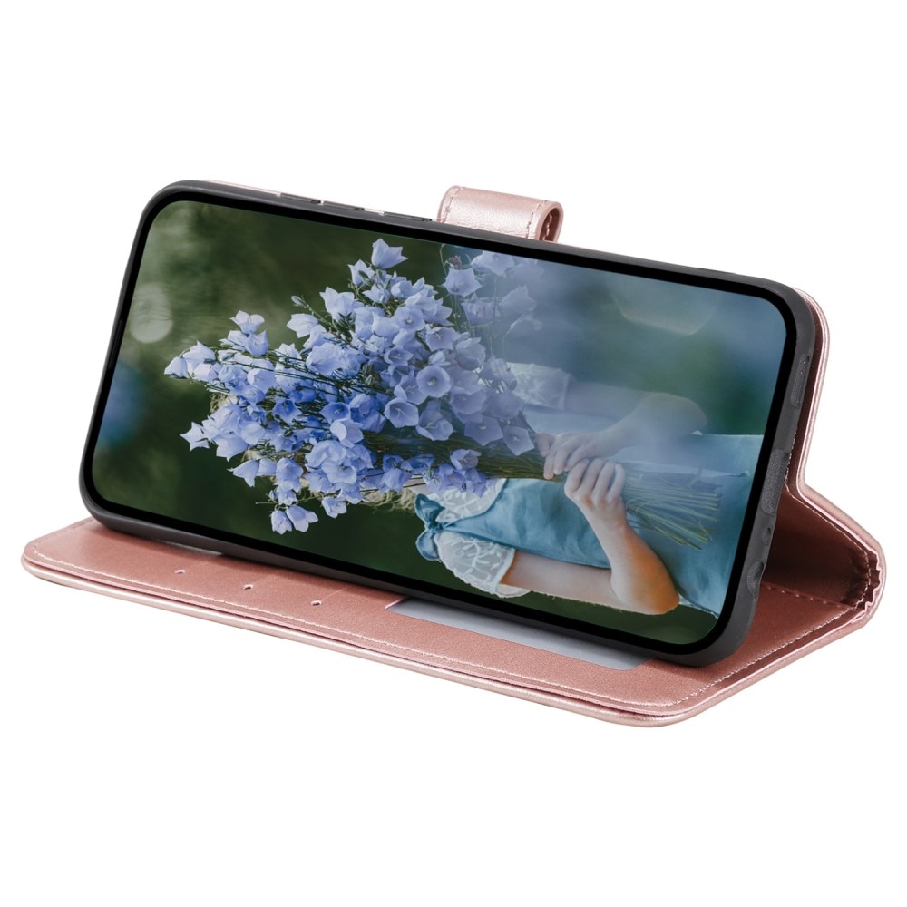 Étui en cuir Mandala Samsung Galaxy S24, or rose