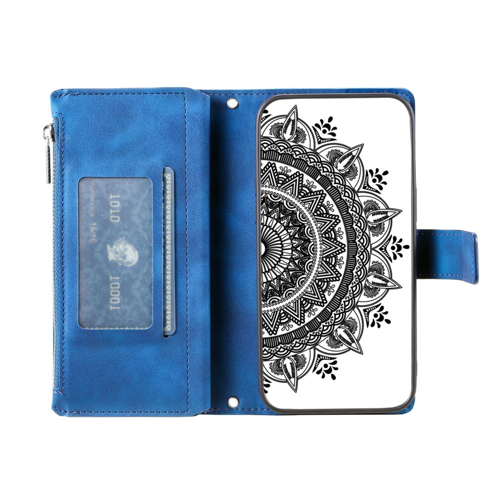 Étui portefeuille Mandala Google Pixel 8 Pro, bleu